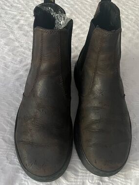 Men's Brown Leather Chelsea Boots - Classic Slip-On Style doc martens